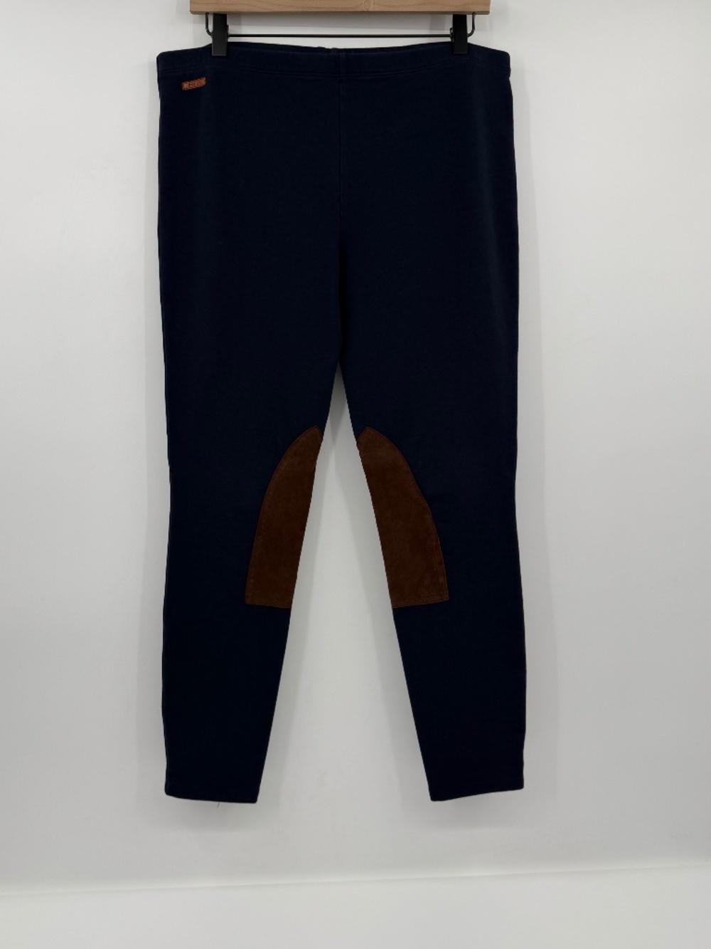 Polo Ralph Lauren Leggings Women XL Blue Equestrian Riding Suede Knee Pull On